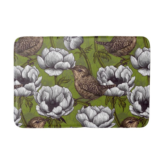 Vita anemonträdgården badrumsmatta (Framsidan)