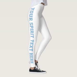 Vita Anpassningsbar School Spirit Himlar Blue Text Leggings