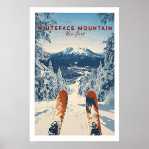 Vita ansikts snöscen bergstryck 1 poster