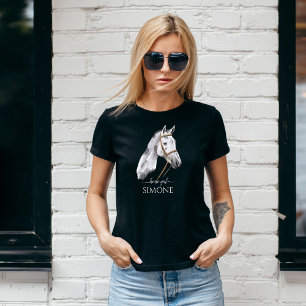 Vita Appaloosa häst porträtt cowgirl equestrian T Shirt