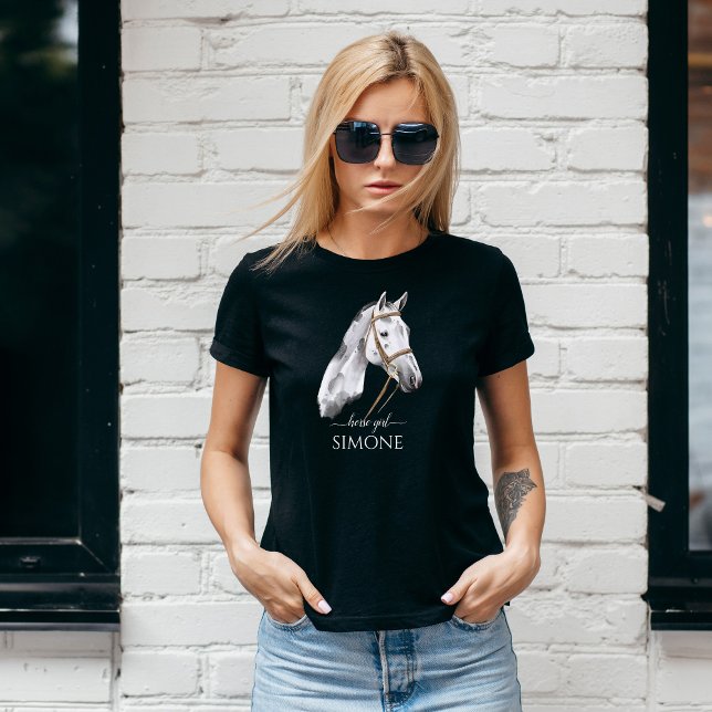Vita Appaloosa häst porträtt cowgirl equestrian T Shirt (Skapare uppladdad)