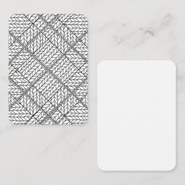 VITA ARGYLE STICKA 3,5x2,5-platta kort/Lodrät Anteckningskort (Fram/baksida)