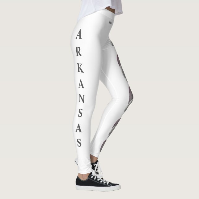 Vita Arkansas statliga blomma Äppelblom Leggings (Höger)