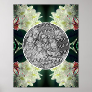 Vita Azalea Flowers Ram Lägg till ditt foto Poster