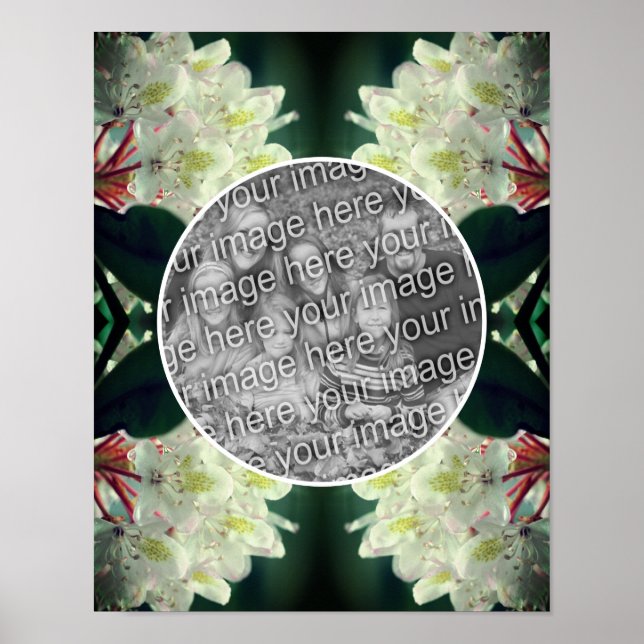 Vita Azalea Flowers Ram Lägg till ditt foto Poster (Framsidan)