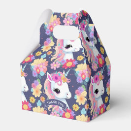 Vita Baby Unicorn med blommor Presentaskar