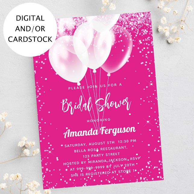 Vita ballonger för möhippa shock rosa inbjudningar (Skapare uppladdad)