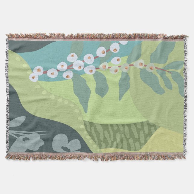 Vita bär med blandade Gröntar Färg blockerar moder Filt (Framsidan)