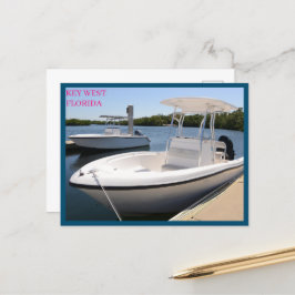 Vita båtar i Marina Nyckel Väster Florida Vykort