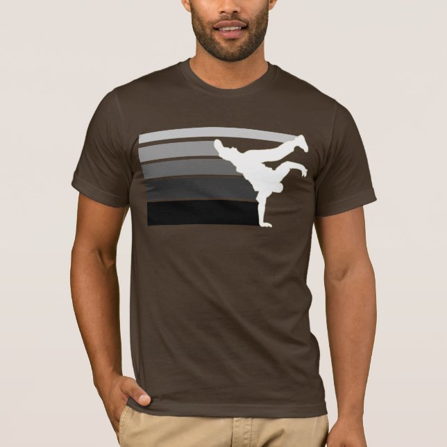 Vita BBOY-lutninggrå färg T-shirt (Framsida)