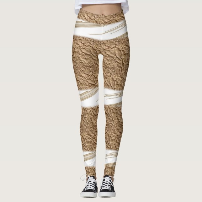 Vita & Beiga Leggings Långa (Framsida)