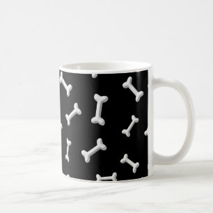 Vita ben på svart bakgrund, Anpassningsbar Kaffemugg