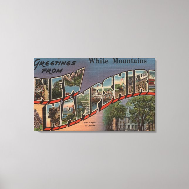 Vita berg, New Hampshire 2 Canvastryck (Framsida)