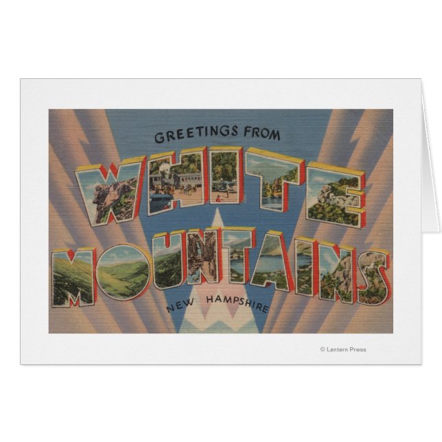 Vita berg, New Hampshire 2 Hälsningskort (Framsidan Horizontal)