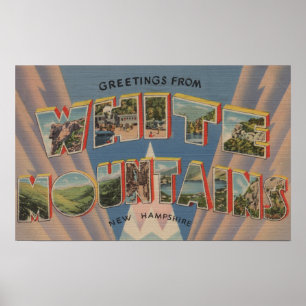 Vita berg, New Hampshire 2 Poster