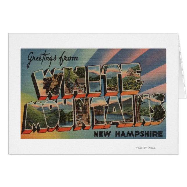 Vita berg, New Hampshire 4 Hälsningskort (Framsidan Horizontal)