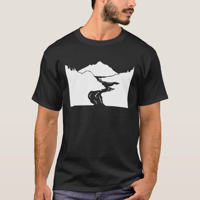 Vita berg Pullover Hoodie T Shirt (Framsida)