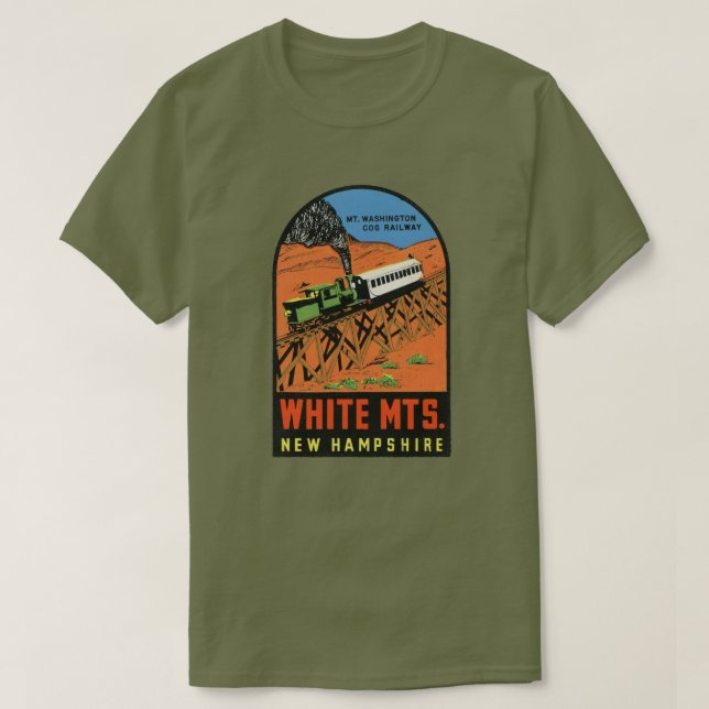 Vita bergen, New Hampshire T Shirt (Design framsida)