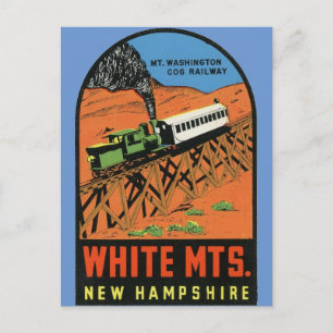 Vita bergen, New Hampshire vykort