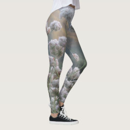 Vita bergsblommor leggings