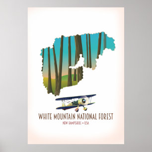 Vita bergsskogarna USA karta Poster