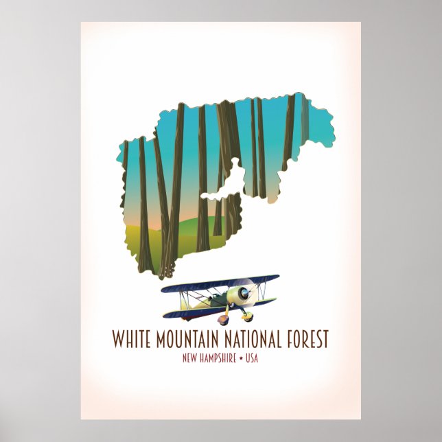 Vita bergsskogarna USA karta Poster (Framsidan)