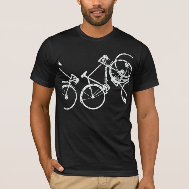 Vita bikes. biking inspirerade svart tee shirt (Framsida)