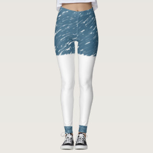 Vita & Blå Leggings Långa