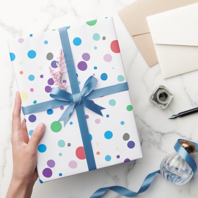 Vita blå Lila, färgade punkter, Abstrakt Presentpapper (Gifting)
