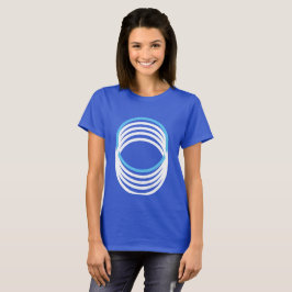 Vita blå moderna cirklar 4Alex T-shirt