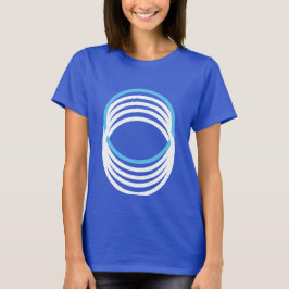 Vita blå moderna cirklar 4Alex T-shirt