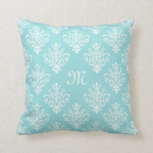Vita, blå och vita vattenbad med Monogram