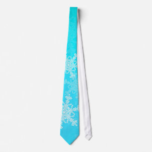 Vita blå Snöflingor minimalistjul Namn Slips