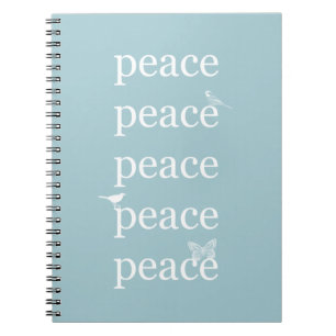 Vita blåfredsinstruerande fåglar Butterfly Anteckningsbok