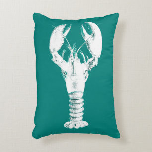 Vita blåsor på turkos / Teal Prydnadskudde