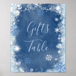 Vita blåvinga-Möhippor för snöflingor Bord Poster