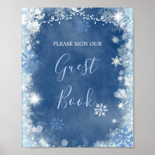 Vita blåvingen Snowflake Möhippa Guest Bok Poster