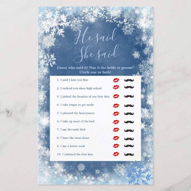 Vita blåvingen Snowflake sa att hon sa: (Framsida)