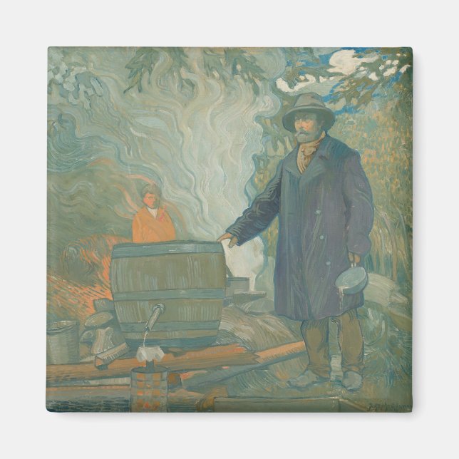 Vita blixtlikör för Forest stilla Moonshiners Magnet (Framsidan)