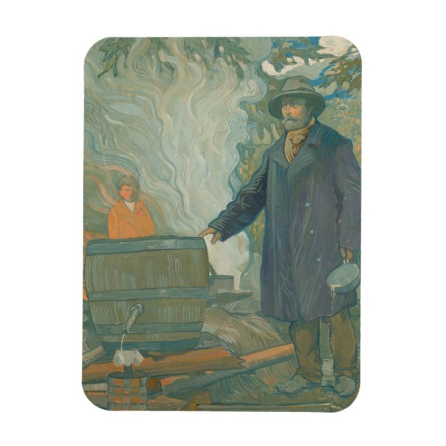 Vita blixtlikör för Forest stilla Moonshiners Magnet (Vertikal)