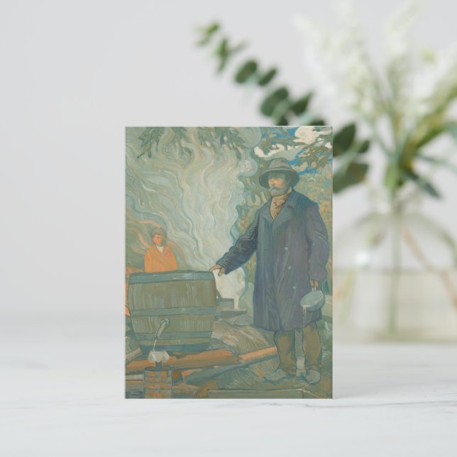 Vita blixtlikör för Forest stilla Moonshiners Vykort (Stående Fram)