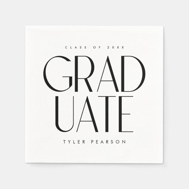 Vita blöjor med enkel modern Studentfest Pappersservett (Framsidan)