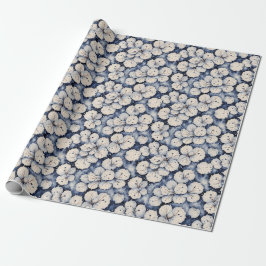 Vita blomblad på vintern presentpapper