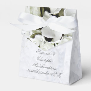 Vita blombuquet romantic bröllop presentaskar