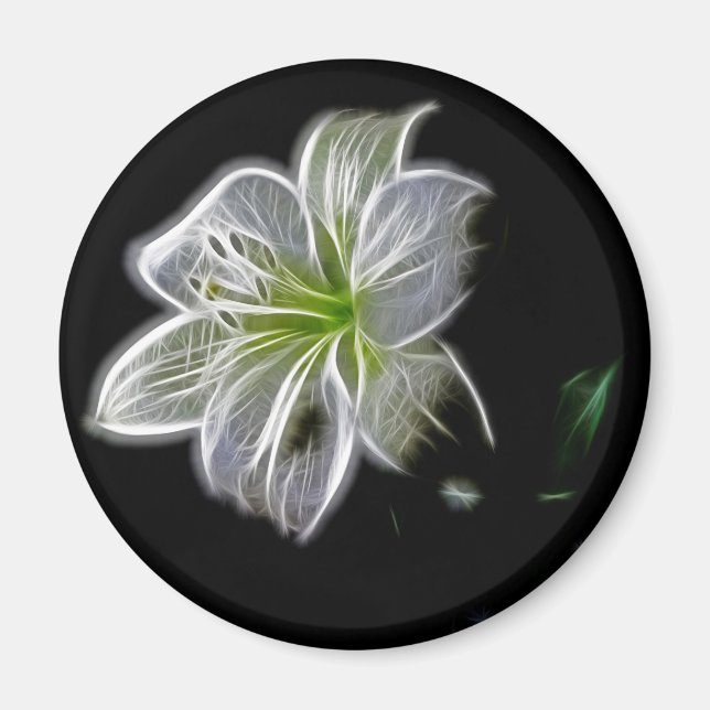Vita blommans skönhet magnet (Framsidan)