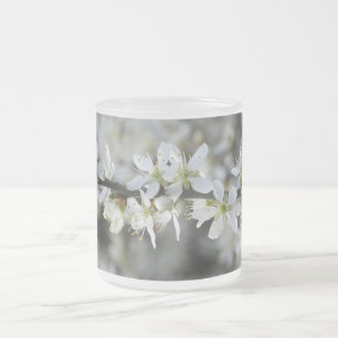 Vita Blommar Fotoglas Mugg