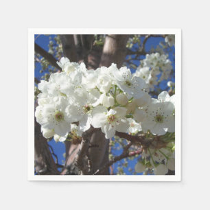 Vita Blommar II Vår Blommar Träd Pappersservett