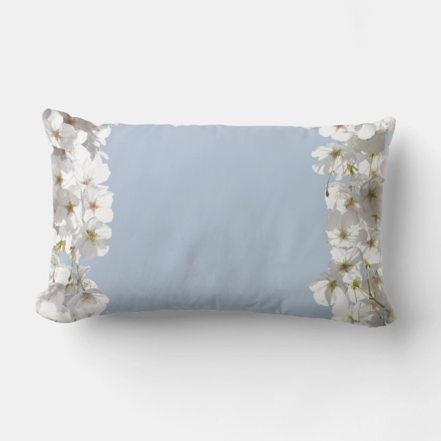 Vita Blommar Pillow Vit Flower Pillow Lumbarkudde (Framsida)