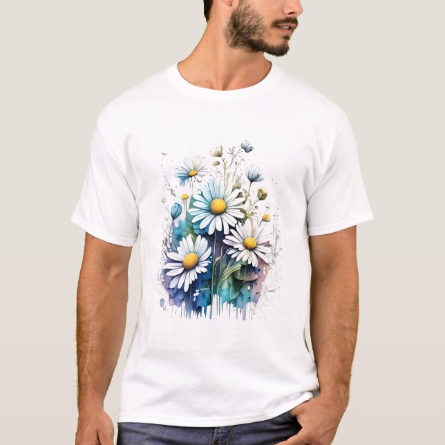 Vita Blommar T-Shirt Design (Framsida)