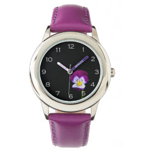 Vita, blommiga vita siffror Kids Watch cn Armbandsur